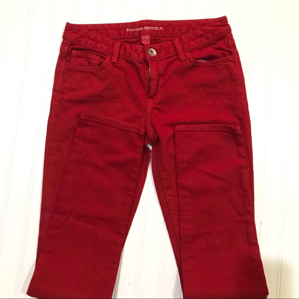 Banana Republic Skinny Red Jeans, Size 27 - Picture 7 of 7